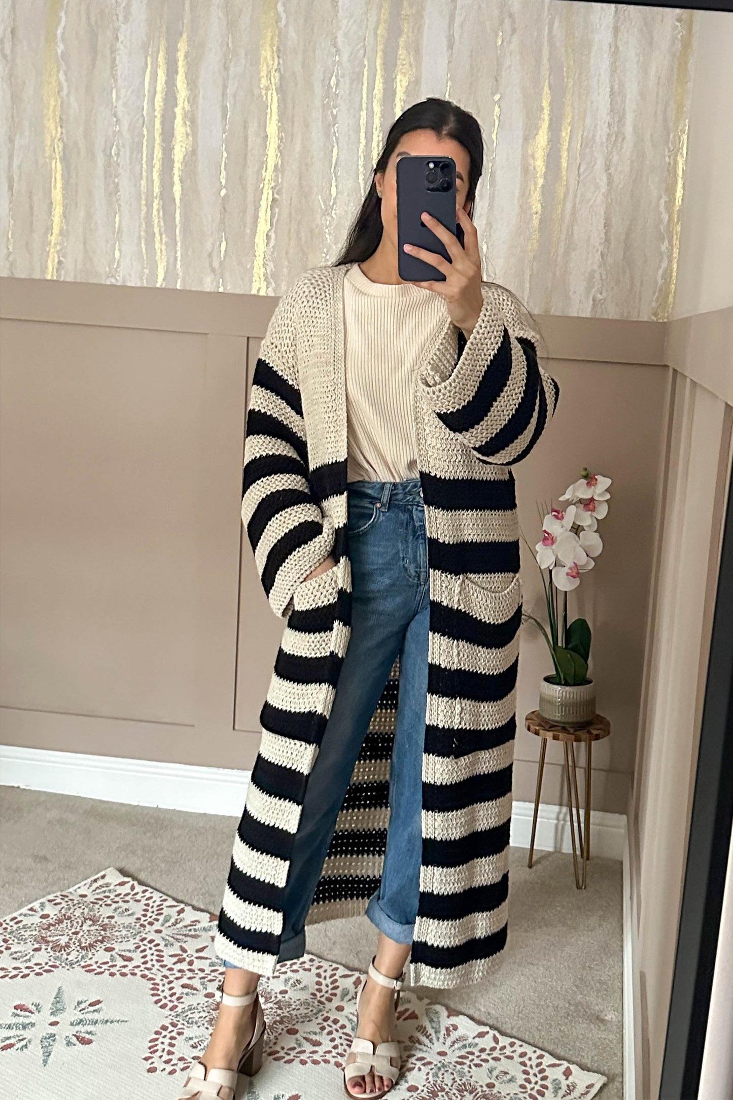 Striped Maxi Cardigan