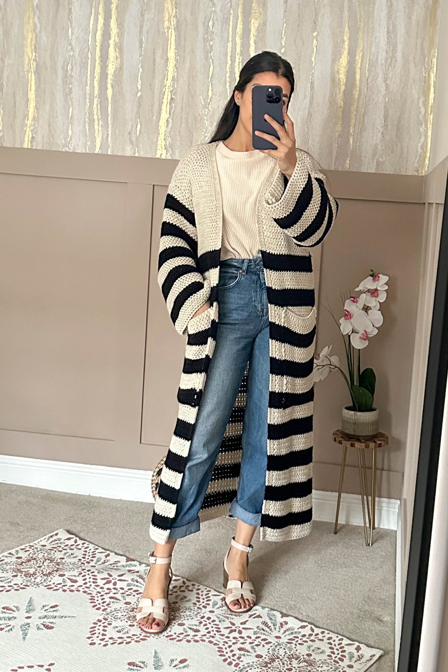 Striped Maxi Cardigan